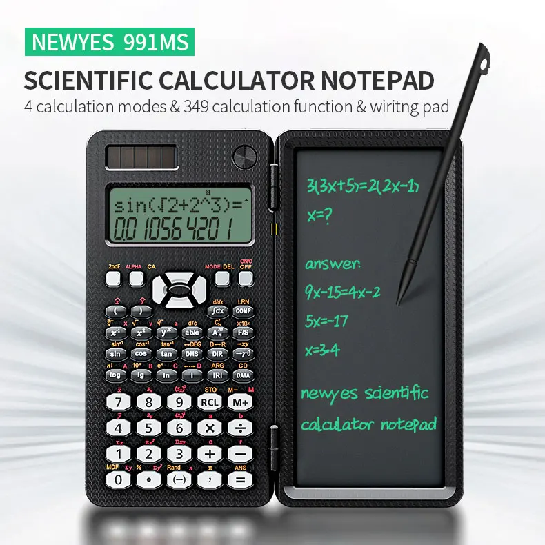 NEWYES Business Examination Lcd Display 12 Digits Graphing Scientific Calculator With LCD Writing Board