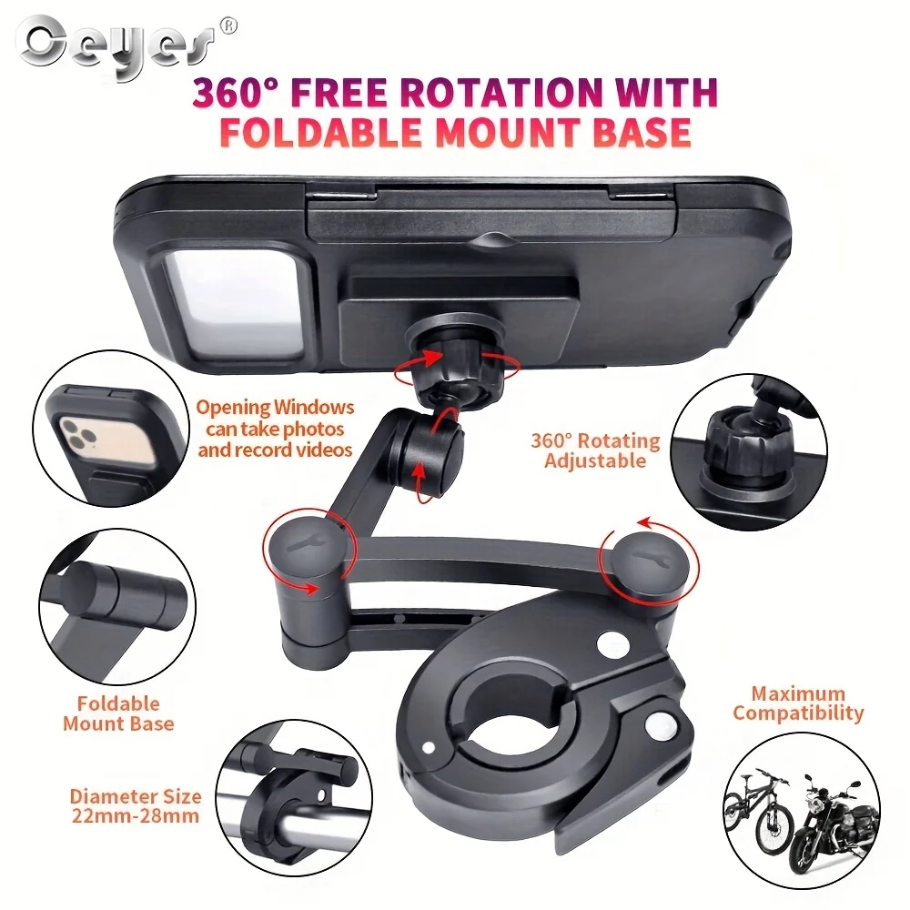 Waterproof Cell Phone Bike Scooter Handlebar Holder Stand Mount Adjustable Motorcycle Bike Bicycle Phone Holder