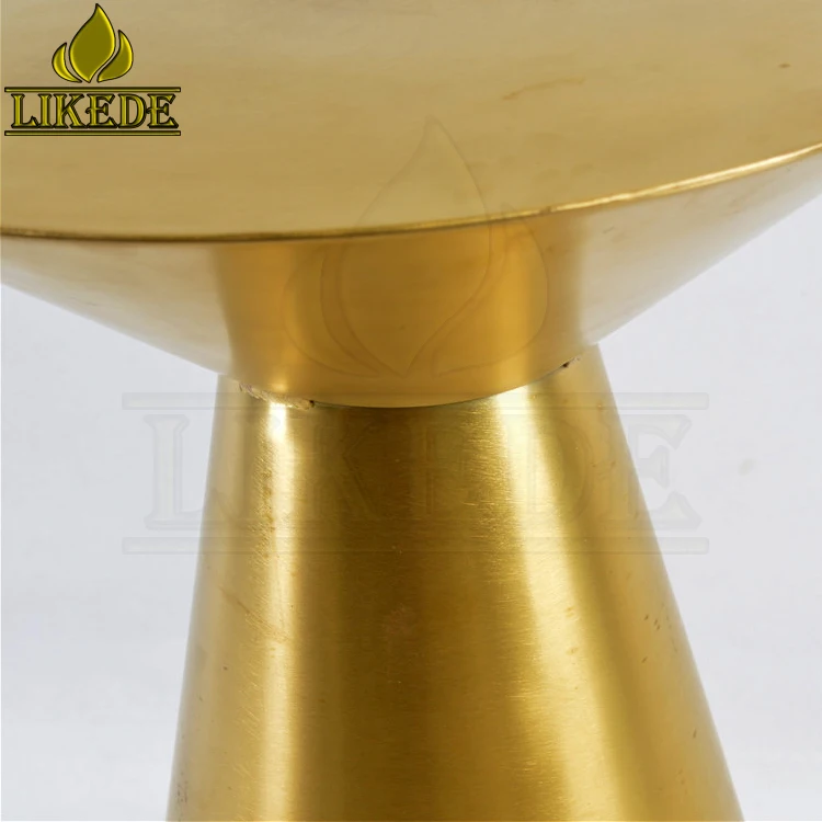 Hot Sale round Stainless Steel Coffee Table with Gold Metal Legs Furnishings masterpiece