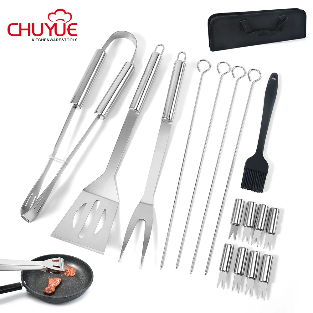 
Oxford Bag 16pcs Stainless steel Outdoor Tool BBQ Tool Set 