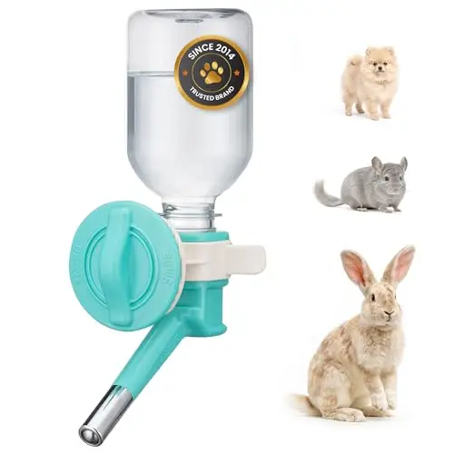 product 330ml small caliber hanging water bottle anti leak ball valve drinking container fresh water supply for hamster bunny-5