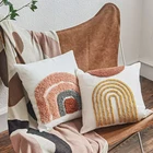Boho Sofa Cushion Cover Rainbow Embroidered Cushion Covers Decorative Throw Pillow Covers Home Decor