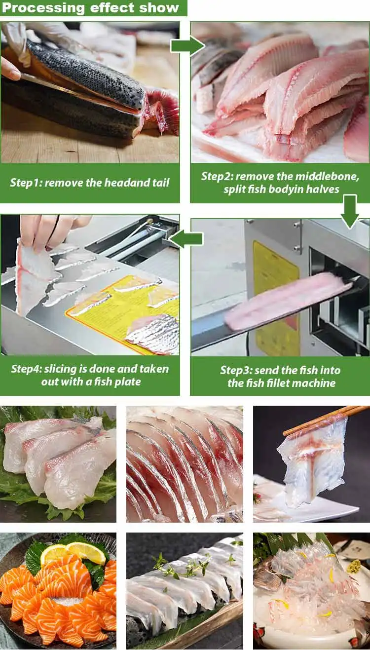 Automatic Cod Anchovy Trout Salmon Catfish Tilapia Fish Smoke Sashimi Slice Cut Slicer Fillet Machine Price