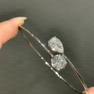 Classic Ladies' 14K White Gold Diamond Bracelet Featuring a 0.8ct pear-shaped lab-grown diamond Ideal for evening occasions