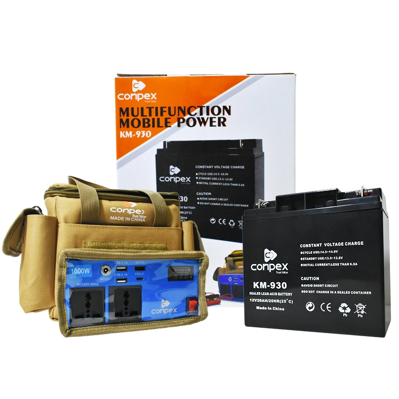 Conpex Power Banks 12V Dc 20000Mah Charging Mobile Power Bank With Backpack