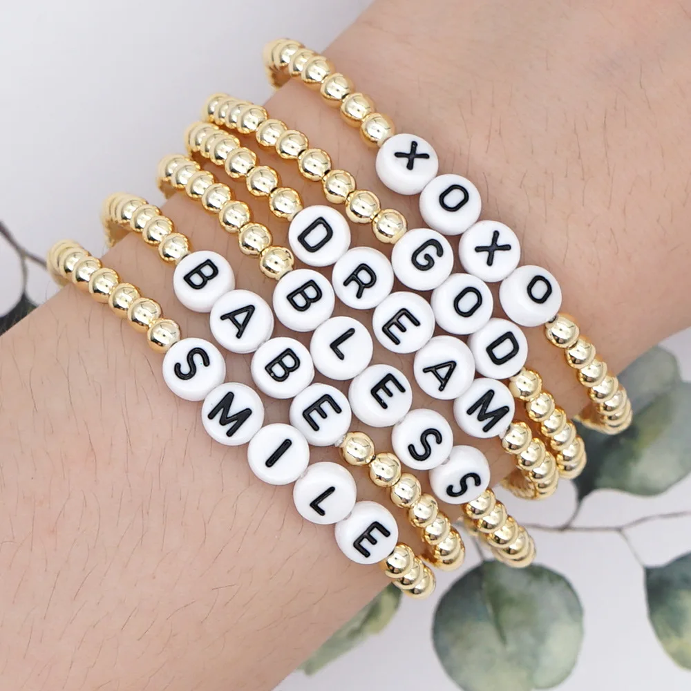 LOVE Letters Beads Bracelets & Bangles Gold Crystal Heart Charm Bracelets  For Women Pulseria DIY Jewelry SBR170010 - AliExpress