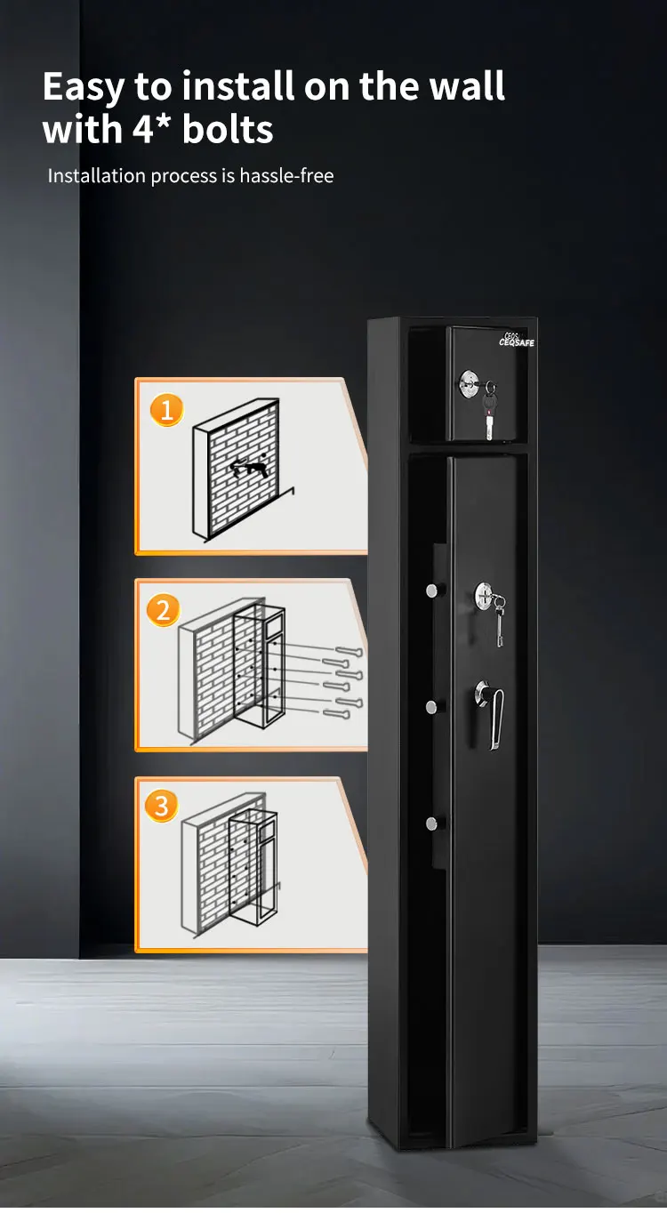 CEQSAFE China Manufacturer High-end Home Furniture Steel Gun Safe Cabinet supplier