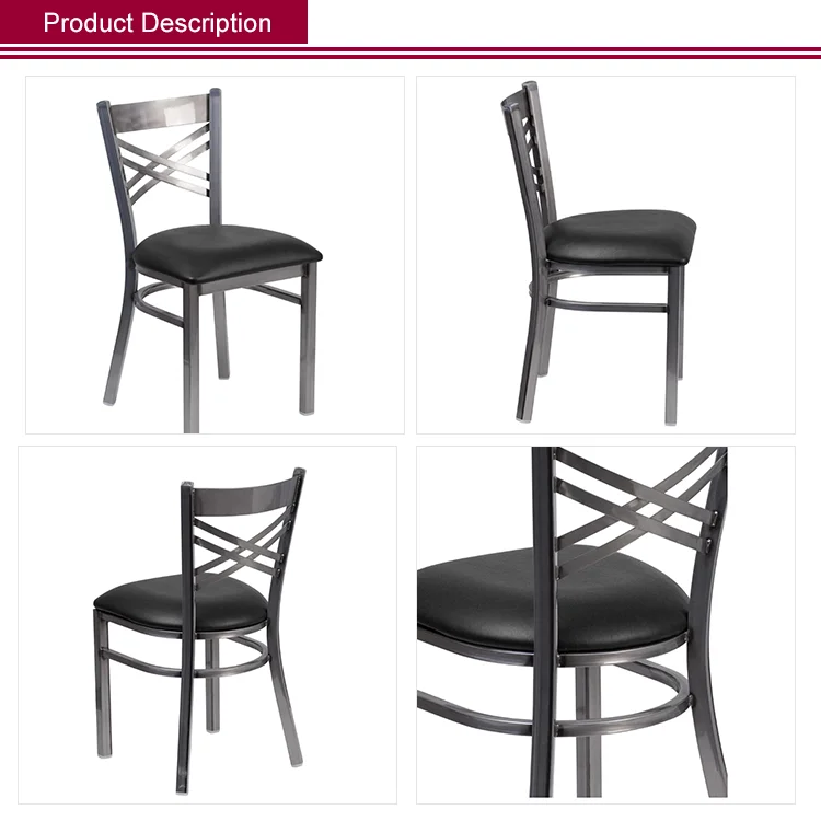 Hercules Black Vinyl Seat/Clear Coated Metal Frame Side Office Chair