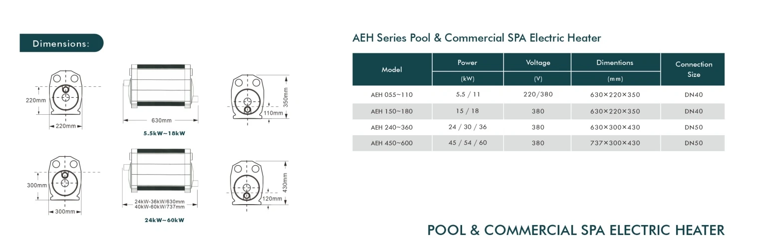 AQUA COMMERCIAL POOL & SPA ELECTRIC HEATER  Electric Heating Pool Bathtub Electric Heated Thermostats Spa Hot Water