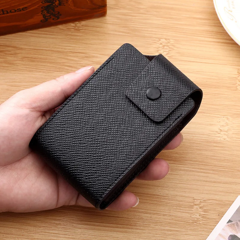 BESTELLA Stylish Large RFID Lightweight Credit Card Holder Custom Logo Fashion PU Leather Business Name Wallet Button Closure