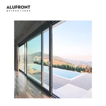 Alufront Wholesale China Factory Modern Design Exterior Sliding Doors Anti-pry Structure Aluminum Sliding Door for Courtyard