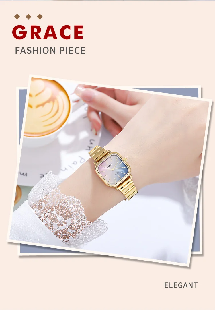 SKMEI 2190 Girls Watches Square Dial Colorful Analog Waterproof Minimalist MOQ 1 Pcs Watch for Lady Fashion Hot Sale