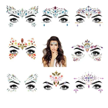 3D Festival Face Crystal Sticker Body Jewels Crystal Rhinestone Face Gem Stickers for Festival Party