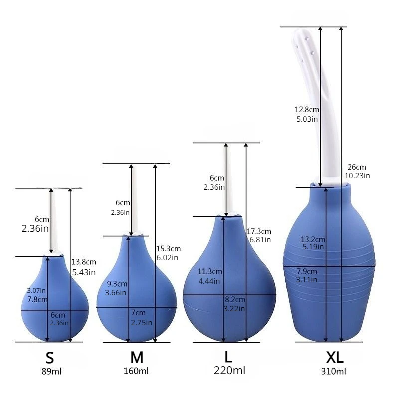 89mL/160ml/220ml/310ml Enema Rectal Shower Silicone  Ball Vaginal Anus Douche Enema Bulb Anal Cleaner Enema Adult Sex Products