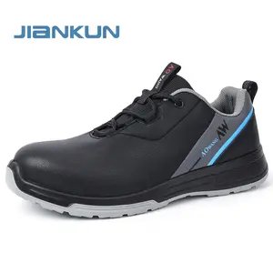 JIANKUN Unisex Fashionable Waterproof Microfiber Leather Anti-slip Anti-Puncture Anti-Smash Steel Toe PU-PU Outsole Safety Shoes
