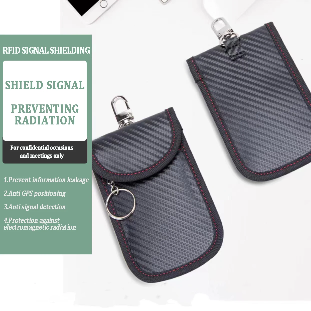 Anti Theft Key Security Box Key Wallet RFID Shield Signal Anti Magnetic Card Storage Bag Blocking Pouch for Car Key Holder