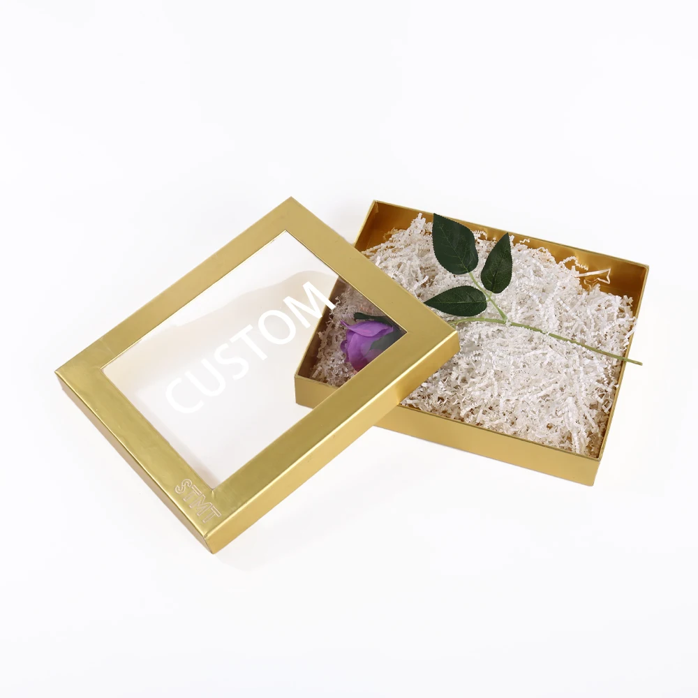 Scatola personalizzata stampata su carta con copertina Heaven Earth e finestra in PVC per prodotti regalo, imballaggio regalo