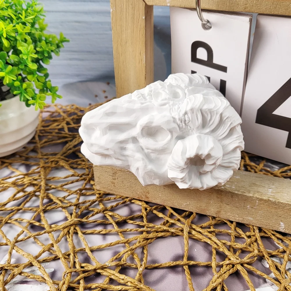 Handmade Resin Casting Molds for DIY Ins Style Decorative Ornaments Silicone Skeleton Sheep Head Molds W0408 Cake Tools