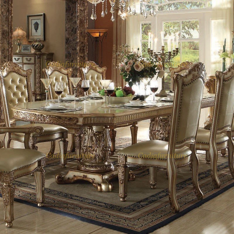 European French Style Wooden Luxurious Dining Room Sets Classic Dining ...