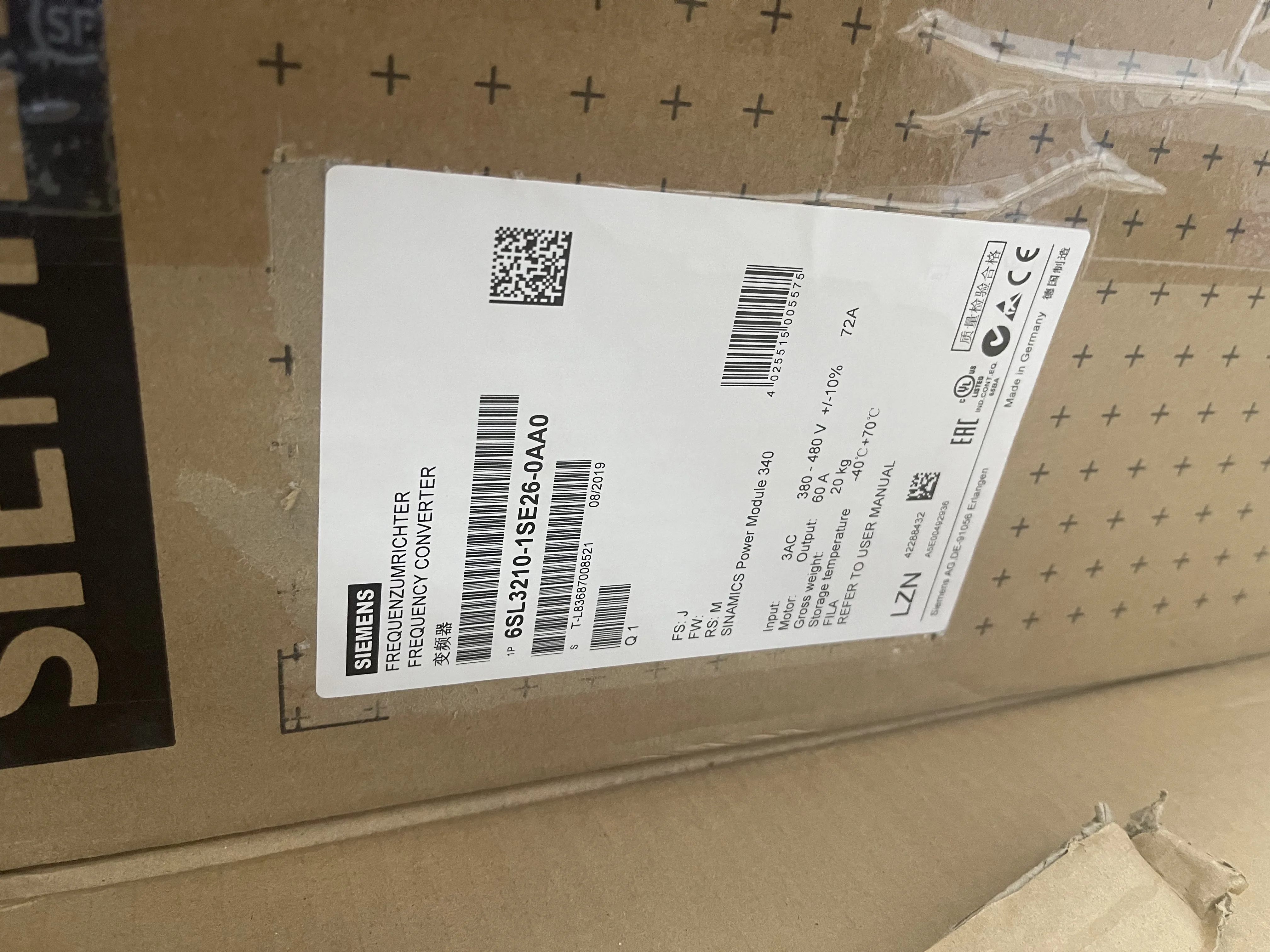 Siemens Frequency Converter 6SL3210-1SE26-0AA0 Siemens Frequency Converter 6SL3210-1SE26-0AA0