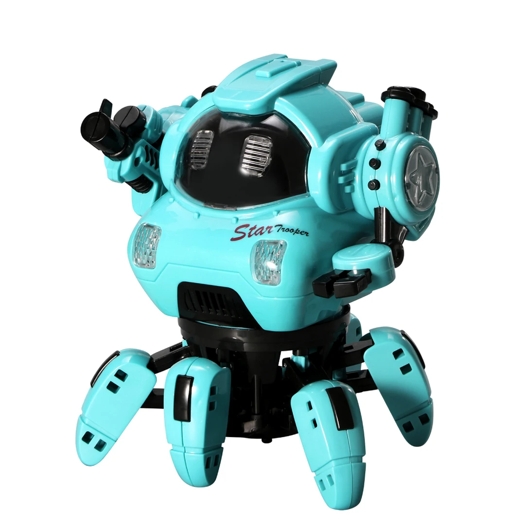 Star Police Toy Robots Six Legs Design Sing and Dance Electric Hexapod Robot With Light and Music Boy Girl Toy Gifts