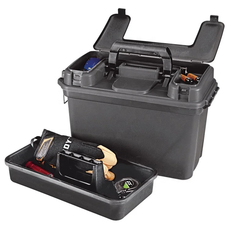 GD2077 Boîtier en plastique robuste pour munitions, boîte de qualité supérieure avec contenant amovible en plastique, coffret à outils pour balles