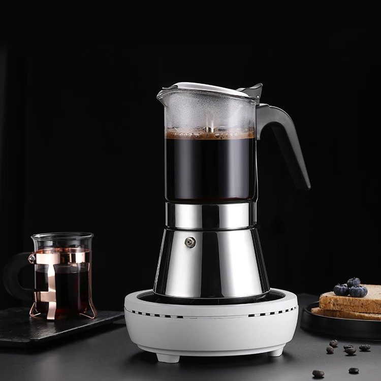 SEECIN Factory Premium Booster 360ml 9 Cups  Espresso Coffee Maker Stainless Steel Mocha Pot Electric Stove Top Moka Pot
