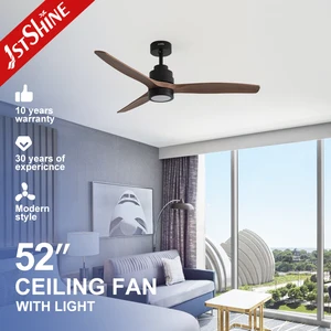 1stshine LED Ceiling Fan Wood Grain ABS Blade Smart 52 Inches LED Lighting Ceiling Fan Remote Control