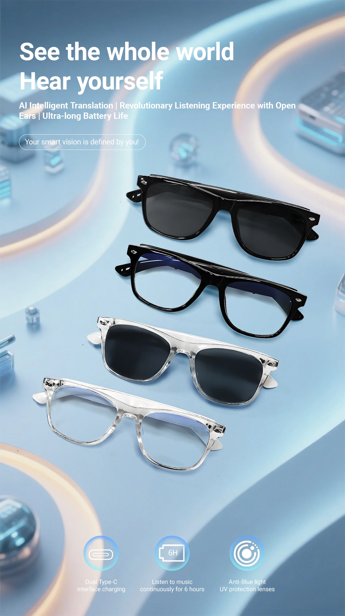 Chinese factory supplier supply  2025 F16 Outdoor Translation Smart Glasses Wireless Music Bt Call Headset Audio Sunglasses Portable Ai Smart Glasses - Buy F16 Wireless Speaker Headset smart Glasses Audio Sunglasses Smart Sunglasses sunglasses-wearable Smart Glasses f16 Smart Glasses app Control Voice Call Glasses