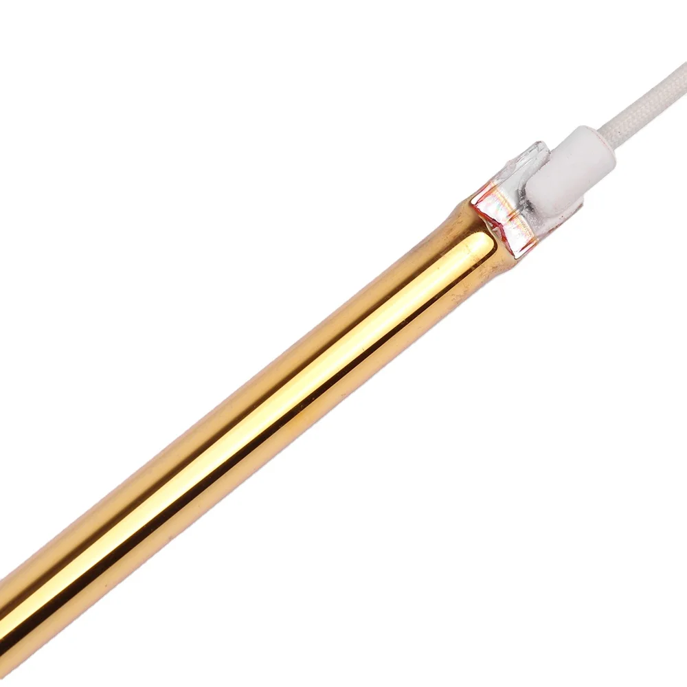 Single Tube Fully Gold Coating Small Ceramic Head 2KW 230V 600MM Heating Infrared Lamp