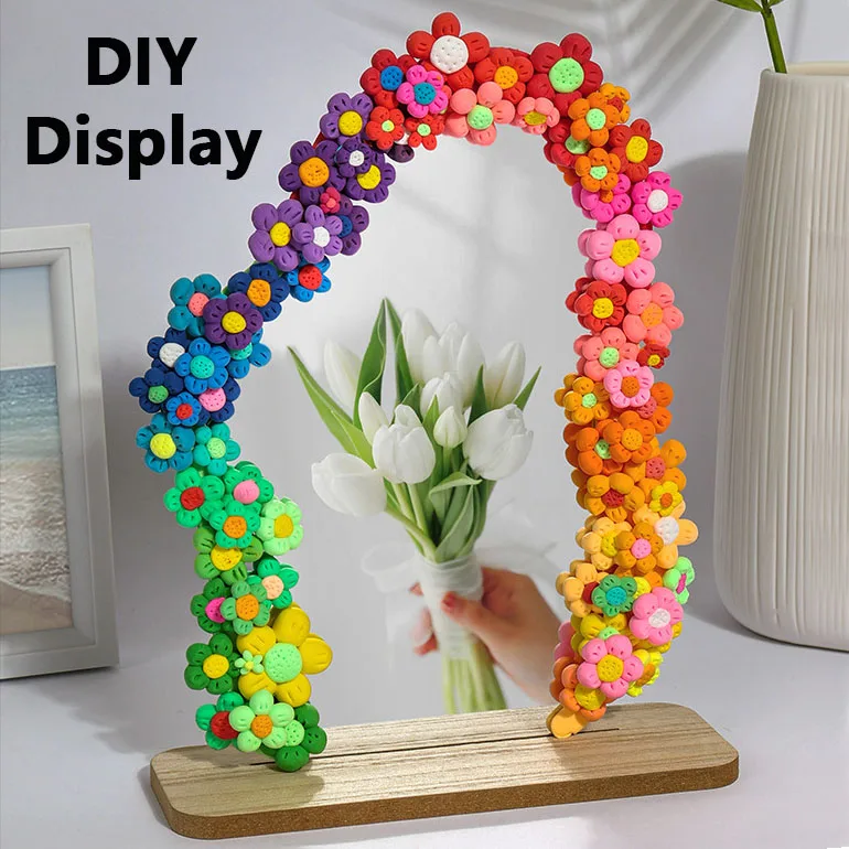 Нерегулярный Настольный акриловый туалетный столик зеркало декор стол зеркало для макияжа с деревянной основой