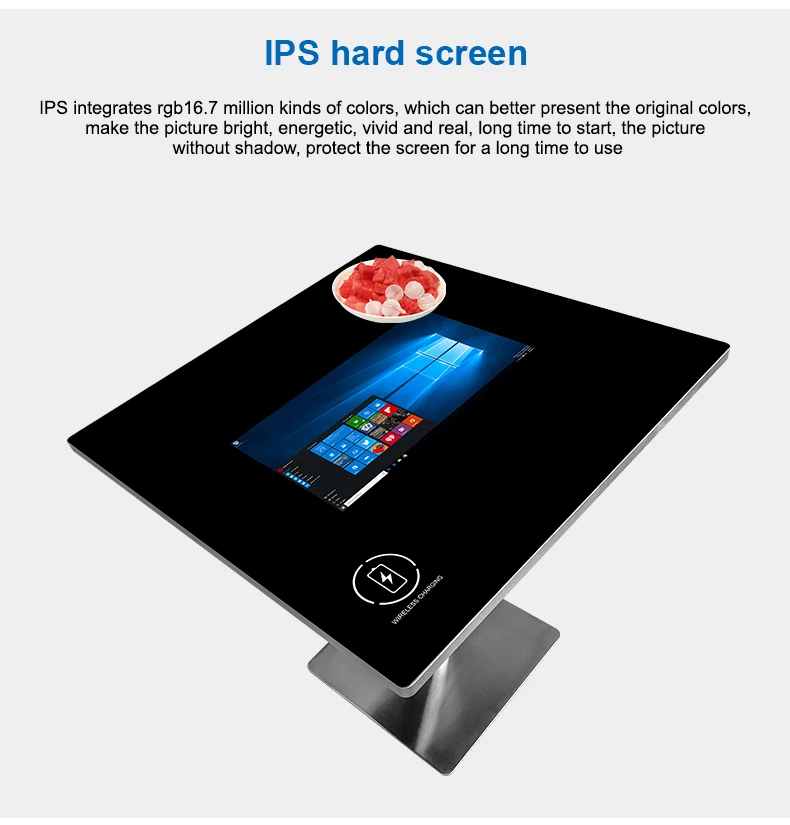 Kingsun 21.5 inch smart table waterproof wireless charged interactive pcap touch screen table