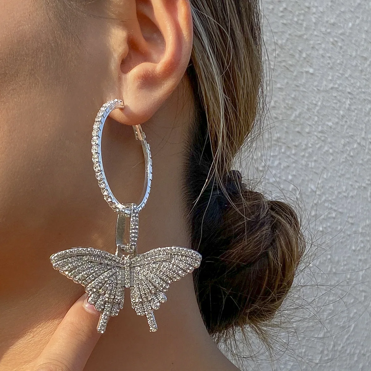 Butterfly Girl Heart Earrings Butterfly Wings Earrings Rhinestone Fashion  Earrings - China Earrings and Westerm Earring price | Made-in-China.com