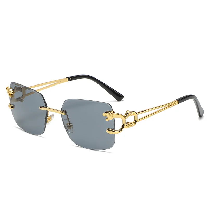 Occhiali Da Sole Semi-rimless Uomo Donna, Stile Vintage Punk Con Lenti UV400, Montatura In Metallo Leggera