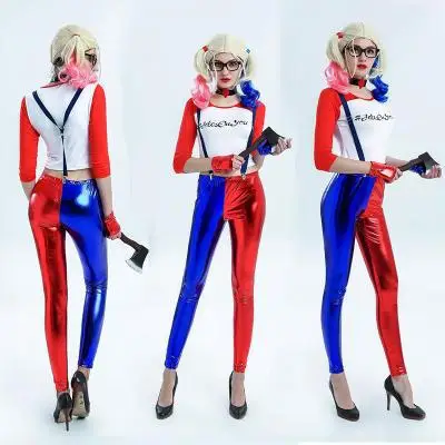 Suicide Cosplay Halloween Costumi Harley Quinn Accessori da ricamo Set  completo