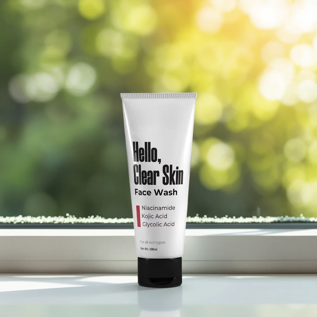 OEM  ODM   Private Label Hello Clear Skin Face Wash Kojic Acid | Niacinamide Glycolic Acid Remove Blackheads Whitehead Face Wash