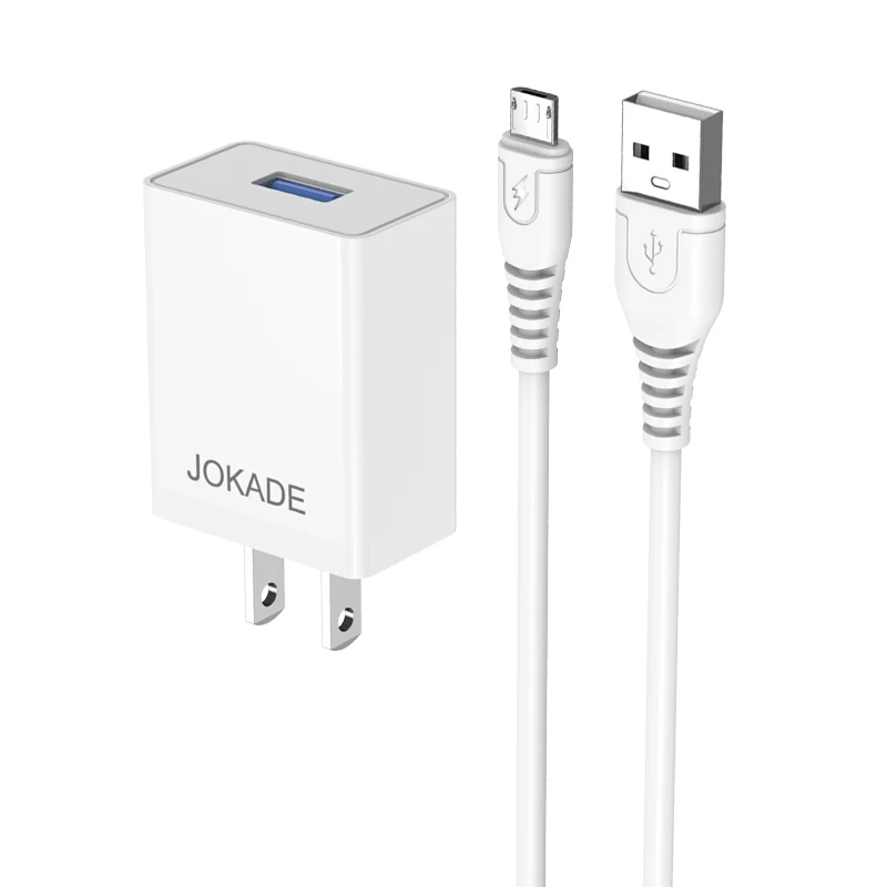 JOKADE   Mobile Phone Usb 3A Fast Charging Wall Charger Single Port Intelligent Charger Set American Standard
