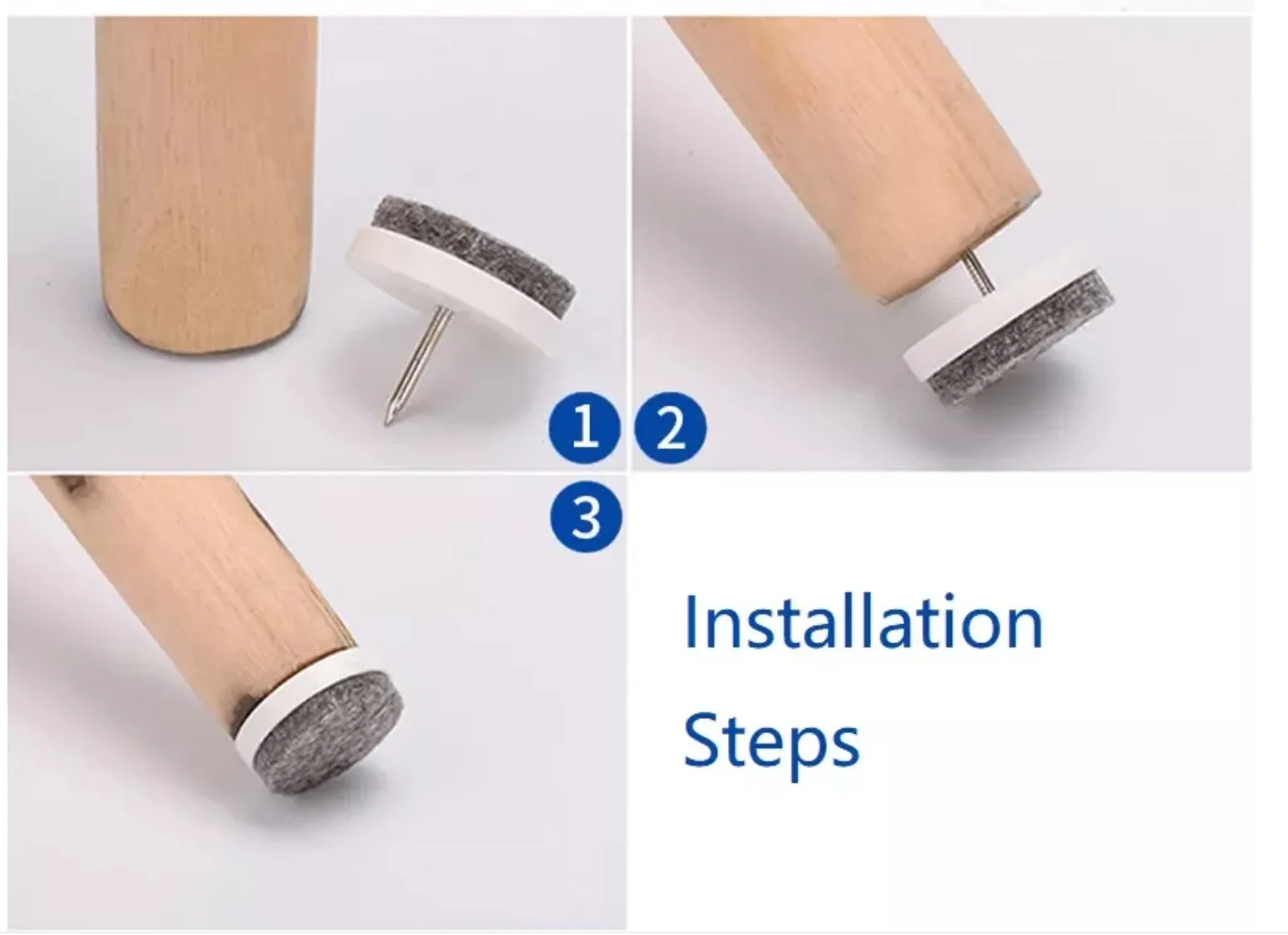 24mm Wool Felt Glides Black Brown Color Furniture Accessories For Chair Legs Buy Furniture