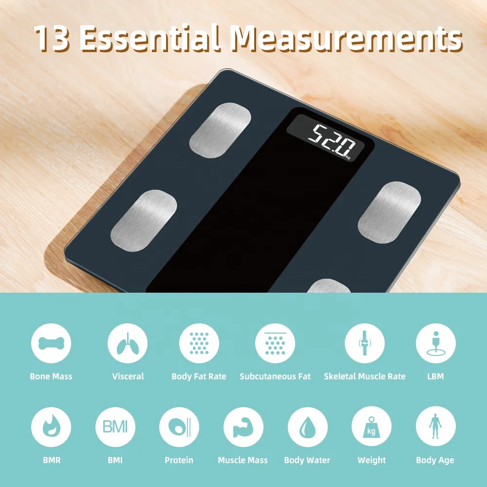 Smart Body Fat & BMI Digital Scale - Max Weight 180kg