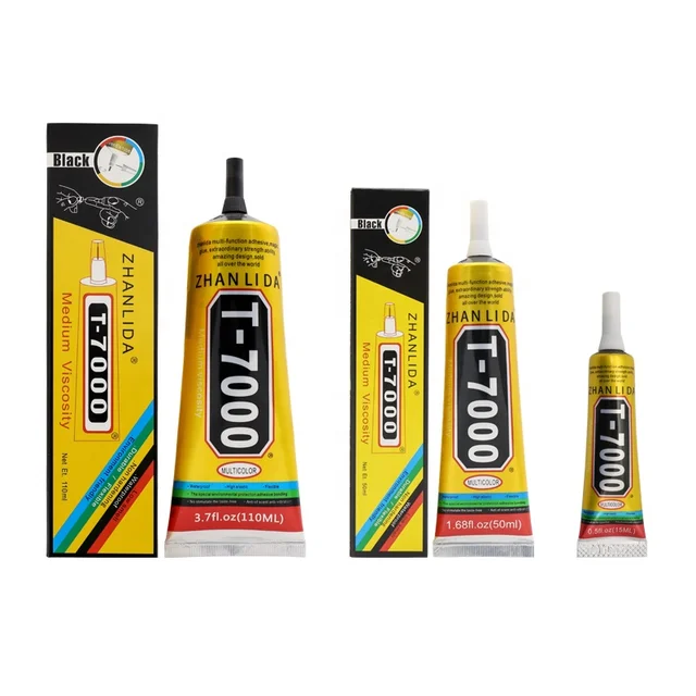 T7000 Black Glue Strong Repair Phone Screen Warping Frame Gluing Waterproof 15/50/110ML Adhesive Contact For LCD Rubber Silicone
