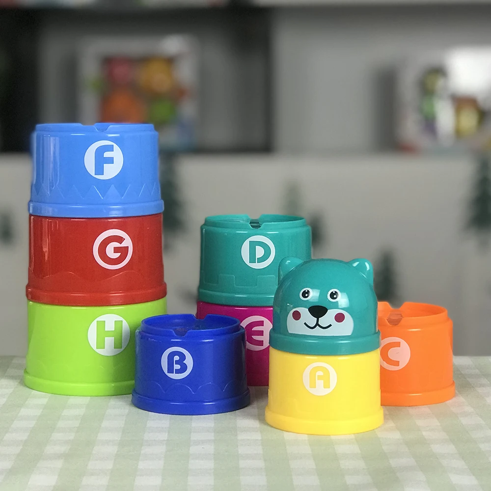 Развивающие игрушки для детей, пластиковые детские Игрушки для раннего развития, забавные штабелируемые чашки