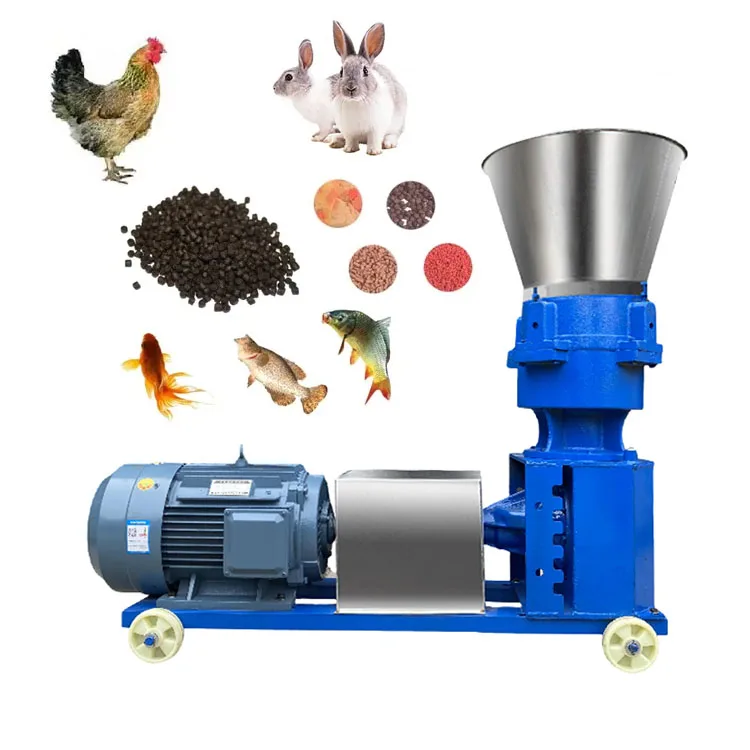 Poultry Chicken Feed Pellet Machine Fish Pelletizer Granulator Rabbit Animal Food Making Processing Machines