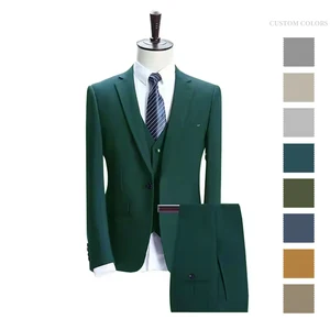 Factory Direct Sales Customizable Design Casual Suit Elegant Green Soft Comfortable Men's Striped Suit