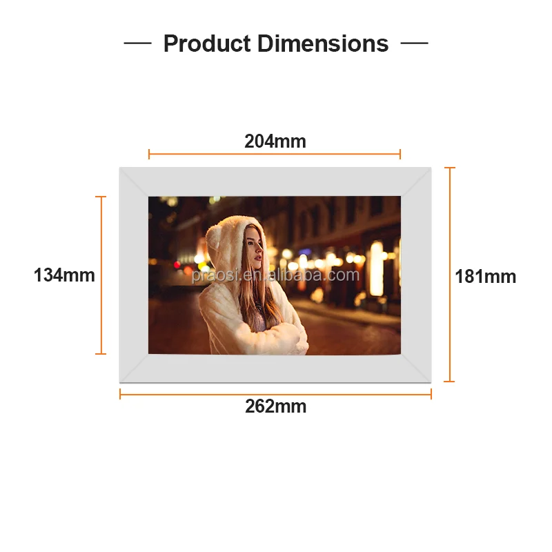 PROS 10 Inch Smart WiFi Cloud Digital Photo Frame IPS Full HD Display Touchscreen 16GB Storage Electronic Photo Video Frame