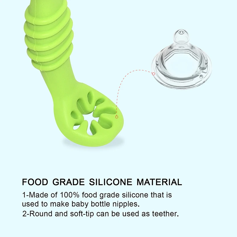 Food Grade Silicone Sticky Spoon Kids Training Spoon Baby Feeding