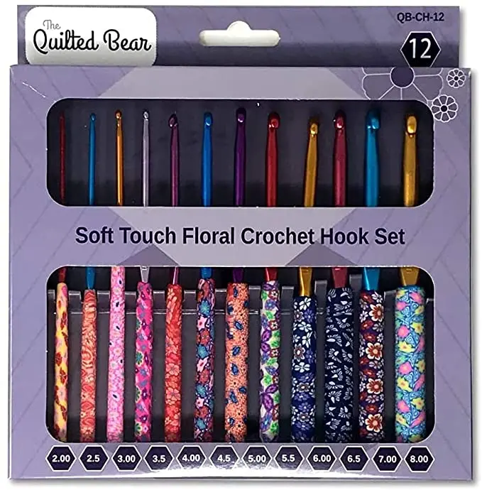 Floral Crochet Hooks Set 9 Pack. Ergonomic Crochet Hook Sets Soft