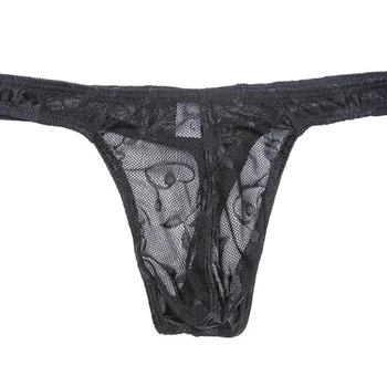 Men's Nylon Briefs G-string Thongs Lace Underwear T-back Shorts - Buy ...