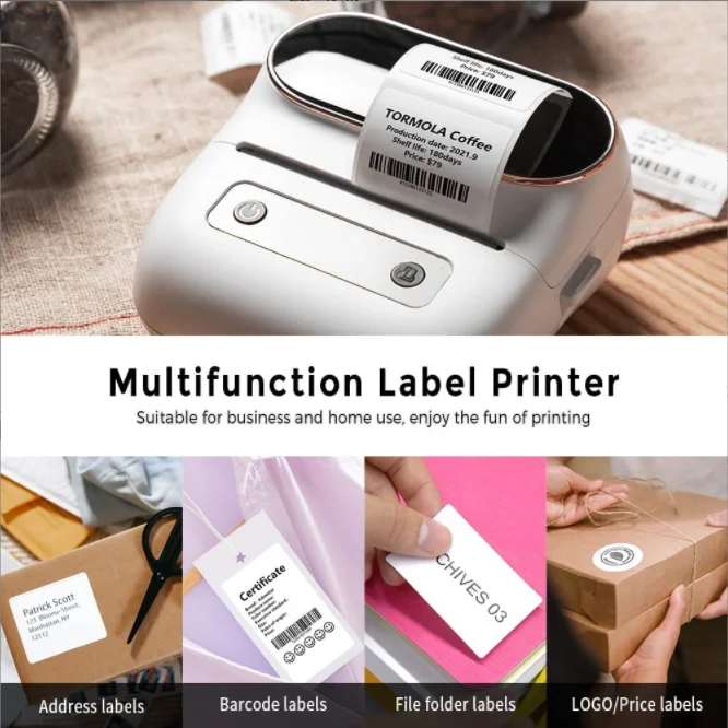 Phomemo M220 M200 Label Printer 80mm Width Printing Sticker Printer  Label Maker Machine Label Printer