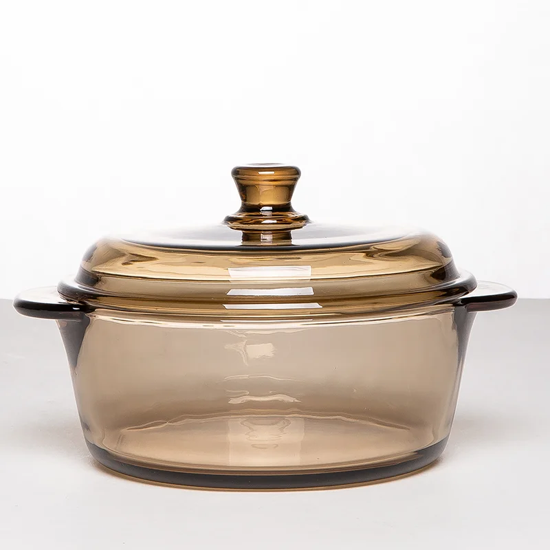 Wholesale Clear Brown Heatresistant Bowl Sodalime Glass Fruits Food