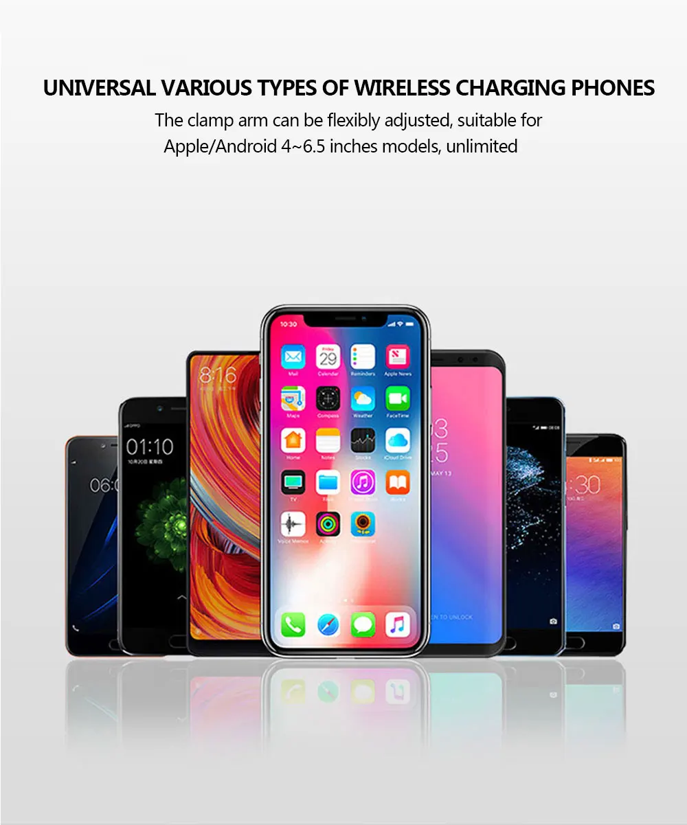 Car Phone Holder Wireless Charger For iPhone Huawei Xiaomi 15W Induction Car Mount Fast Wireless Charging Suck Phone Holder